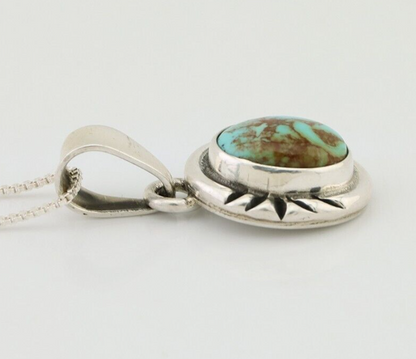 Navajo Necklace 925 Silver Kingman Turquoise Artist Signed Gecko C.90s