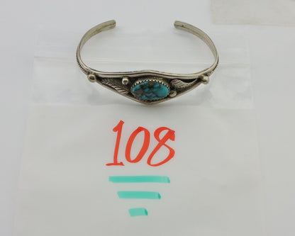 Navajo Handmade Bracelet 925 Silver Arizona Turquoise Native American C.80's