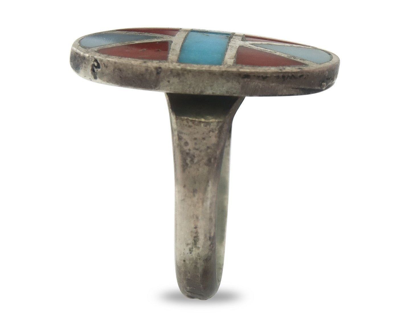 Vintage Zuni Ring Sterling Silver Authentic Gemstone Handmade Size 6.5