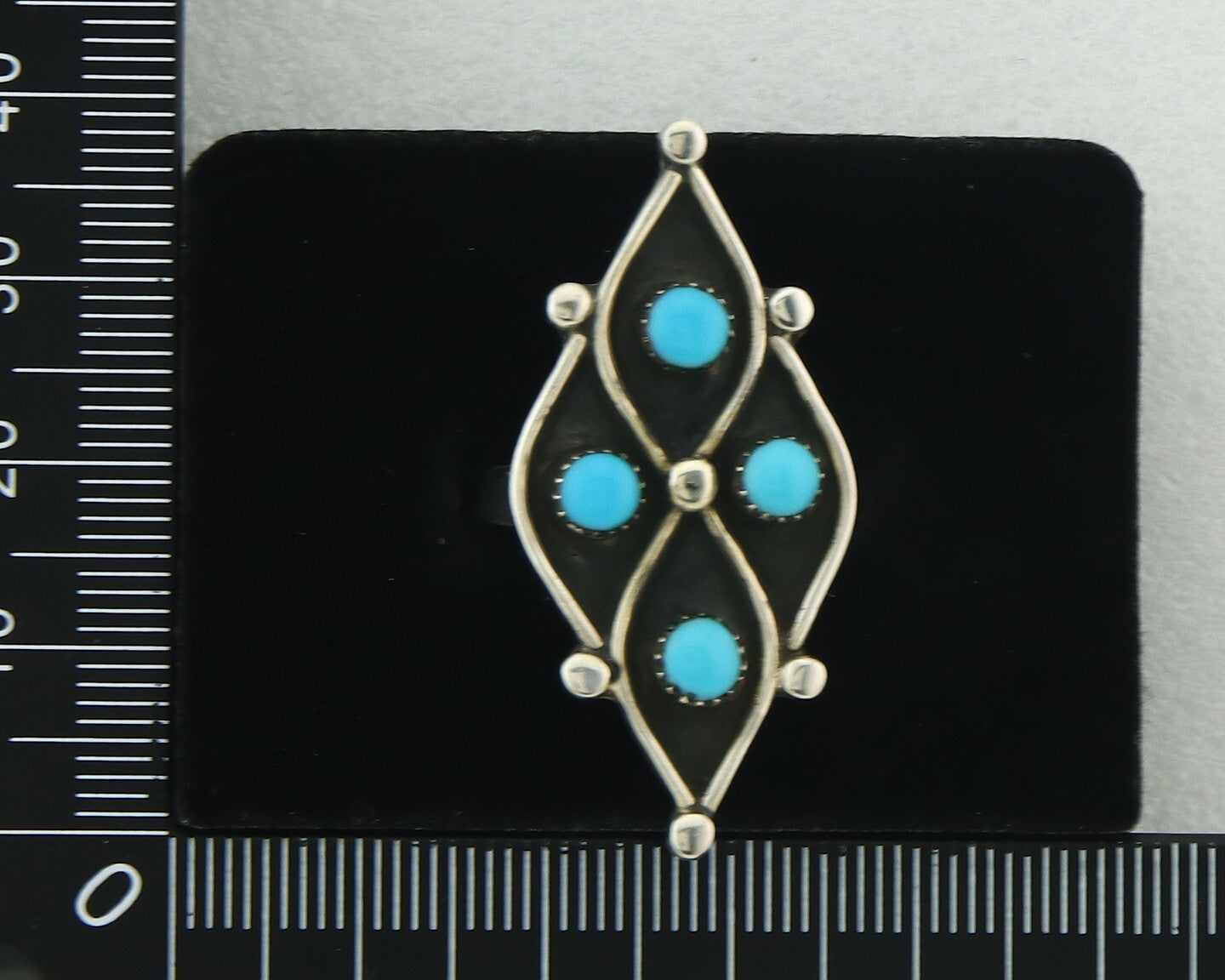 Vintage Zuni Ring 925 Sterling Authentic Natural Turquoise Native Artist Size 8