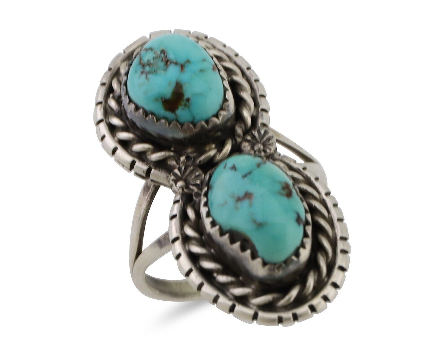 Navajo Ring 925 Silver Natural Turquoise Artist Signed Tom Willeto C.80's