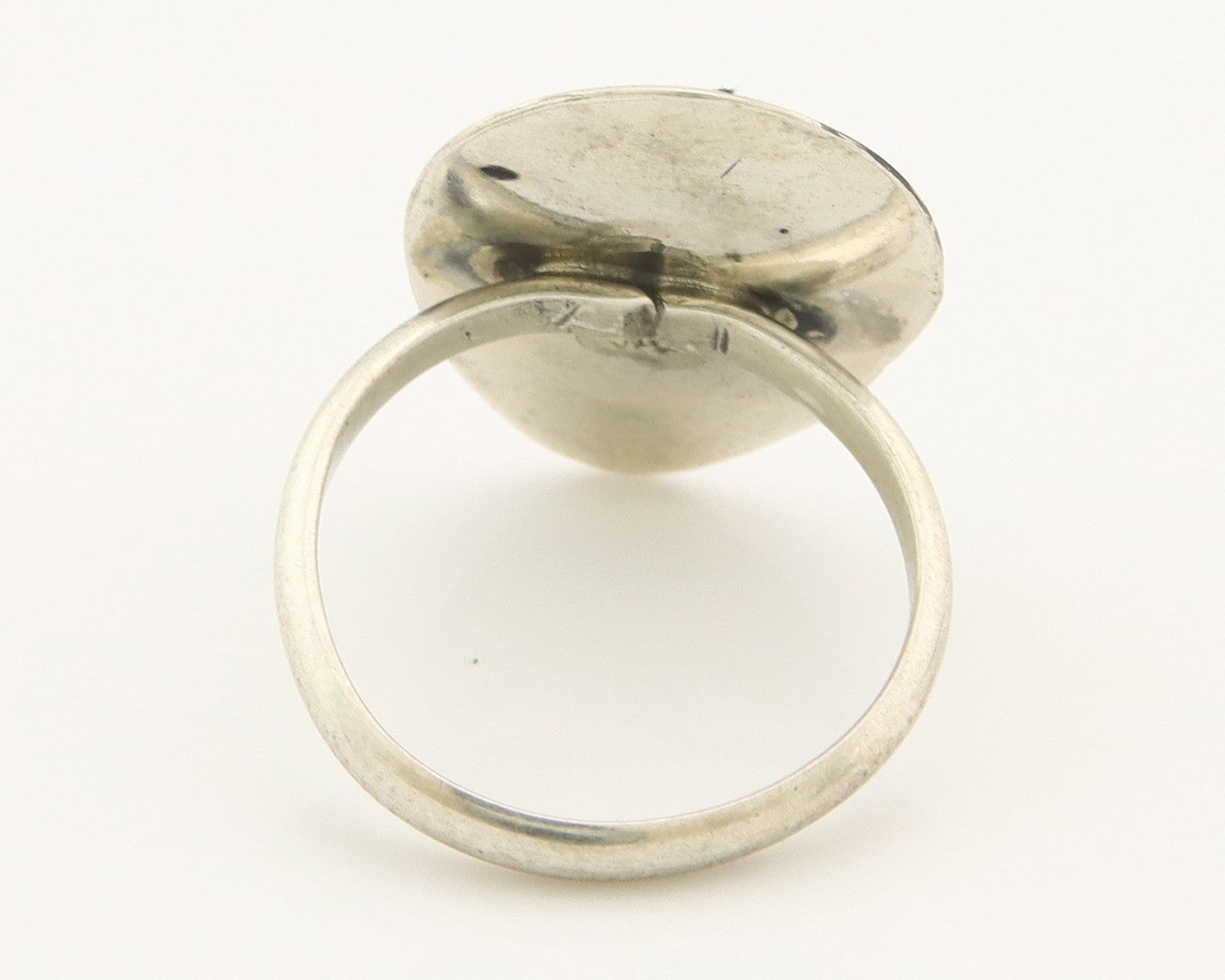 Navajo Paw Ring Sterling Silver Blue Turquoise Vintage Native Artist Size 4.0