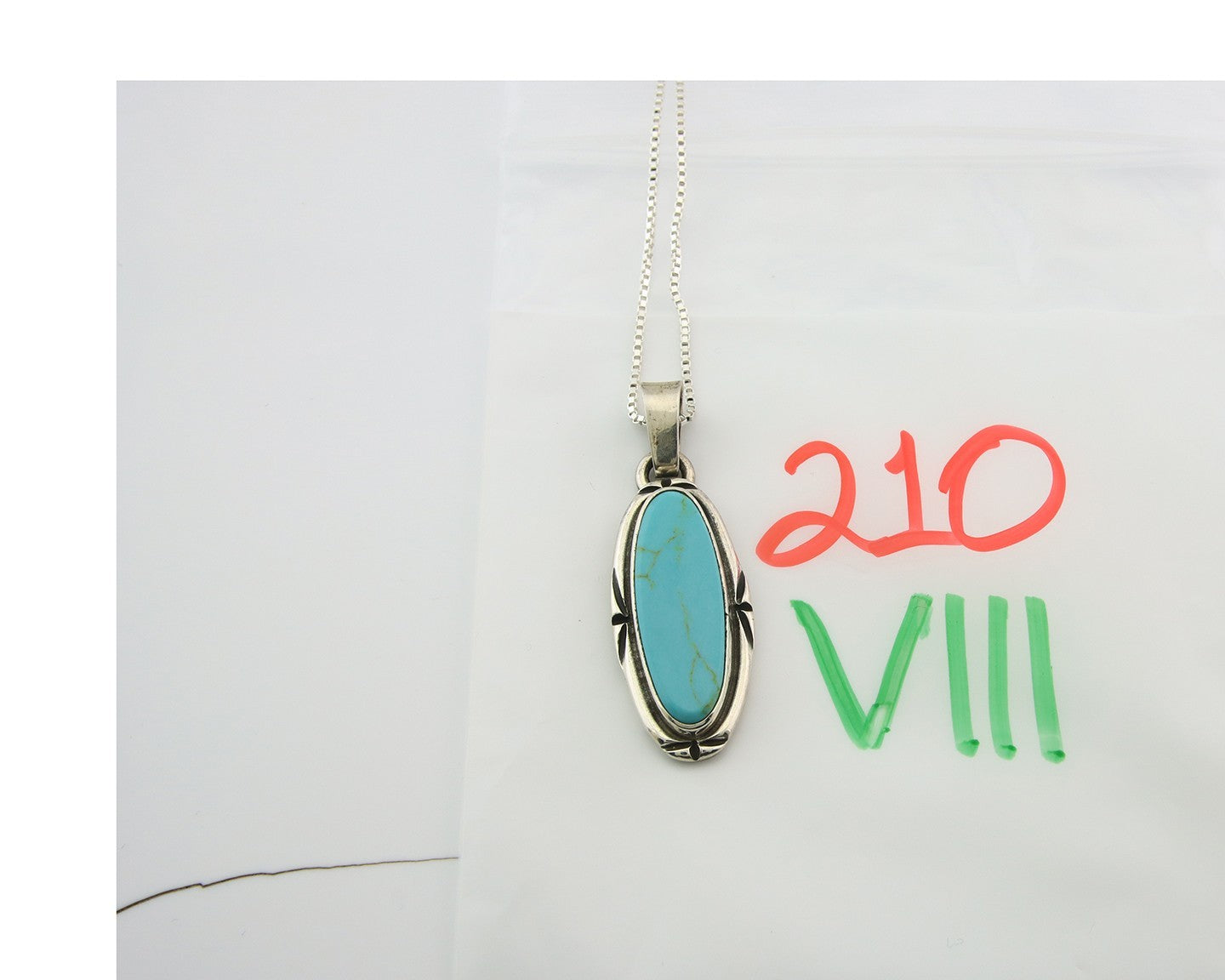 Navajo Necklace Sterling Silver Authentic Turquoise Vintage Native Artist