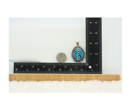 Navajo Pendant Sterling Silver Natural Gemstone Vintage Authentic Signed M Begay