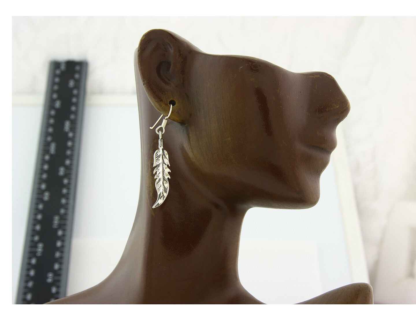 Navajo Feather Earrings Sterling Silver Dangle Vintage Authentic Signed Masha