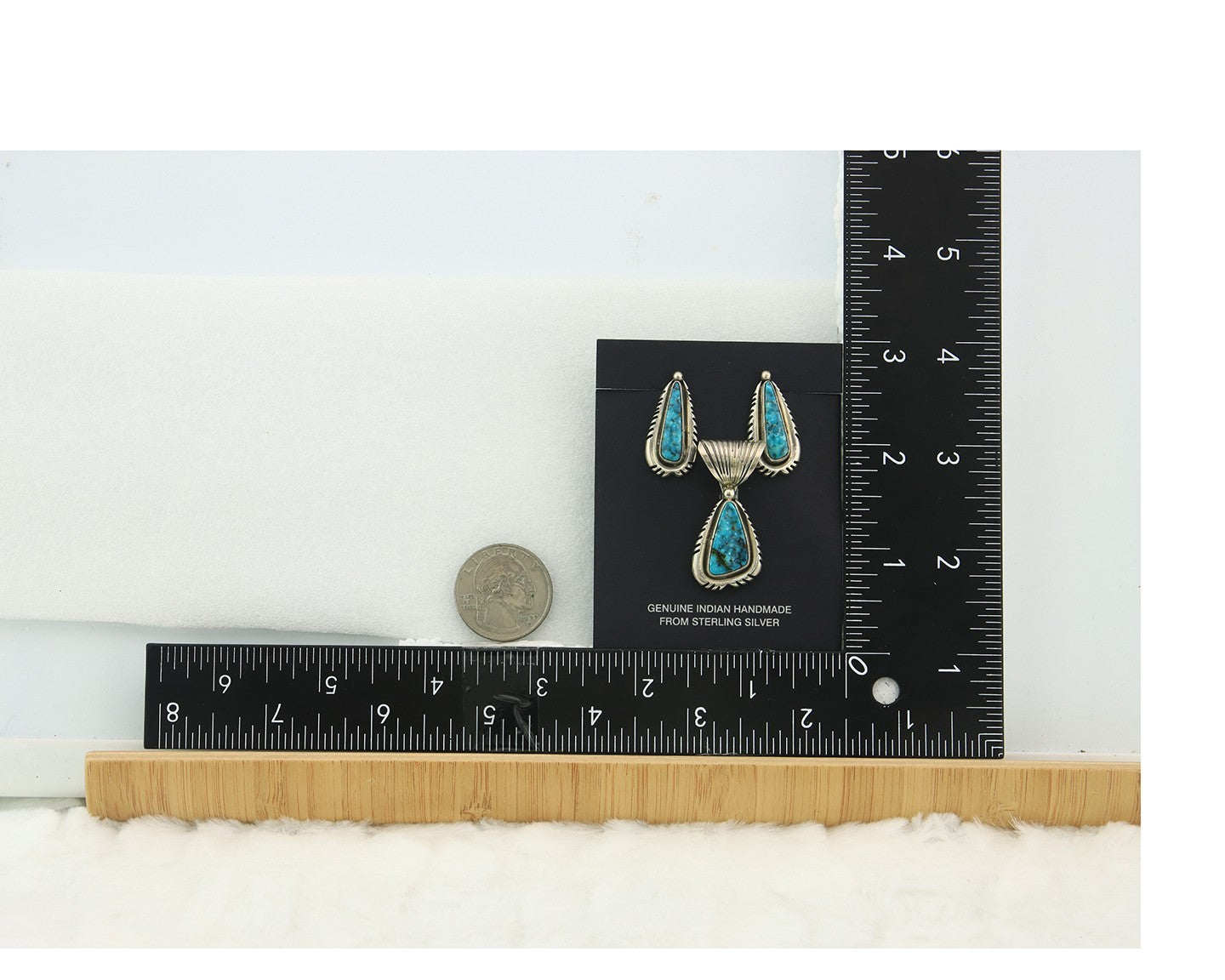 Navajo Pendant Earrings Set Sterling Silver Turquoise Signed Tom Willeto