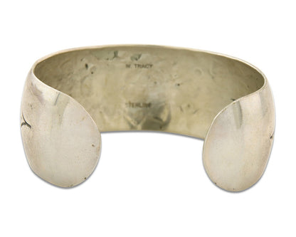 Navajo Bracelet 925 Silver Handmade Artist Signed Wilbur Tracy C.80s