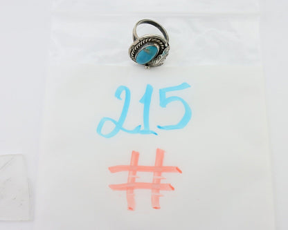 Navajo Handmade Ring 925 Silver Natural Turquoise Signed Jason Livingston C.80's