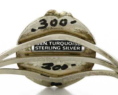 Navajo Gemstone Inlay Handmade .925 Silver Stamped Cuff