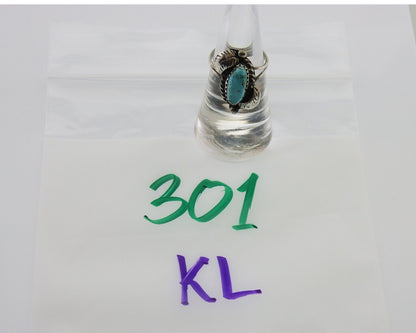 Navajo Ring 925 Silver Natural Blue Turquoise Native American Artist C.80's