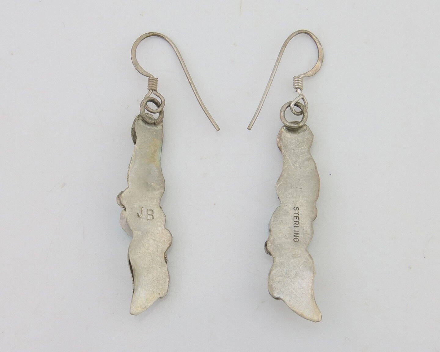 Navajo Dangle Earrings 925 Silver Natural Turquoise Native Artist C.80's
