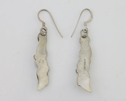 Navajo Dangle Earrings 925 Silver Natural Turquoise Native Artist C.80's
