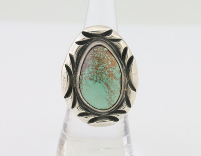 Navajo Ring 925 Silver Kingman Turquoise Native Artist Signed C Montoya C.80's