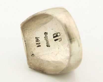 Men Navajo Ring Sterling Silver Vintage Gemstones Signed HM & JB Size 9.0