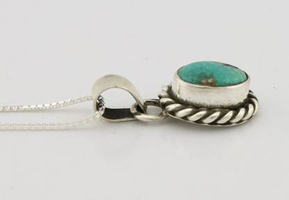 Navajo Necklace 925 Silver Natural Kingman Turquoise Native Artist C.2008