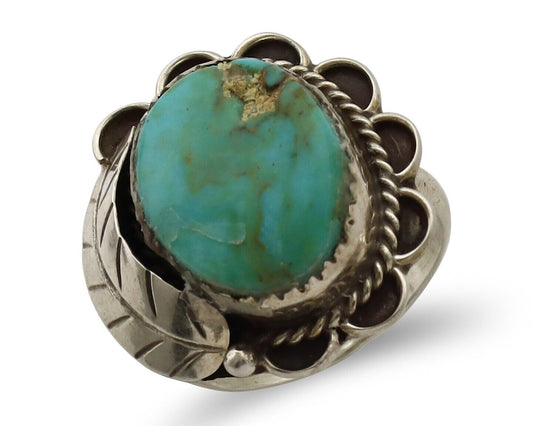 Navajo Handmade Ring 925 Silver Turquoise Native American Artist C.80's