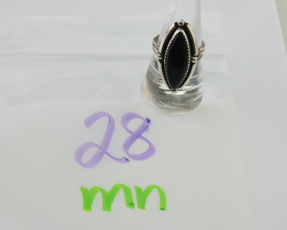 Navajo Handmade Ring 925 Silver Black Onyx Artist Signed SC C.80's