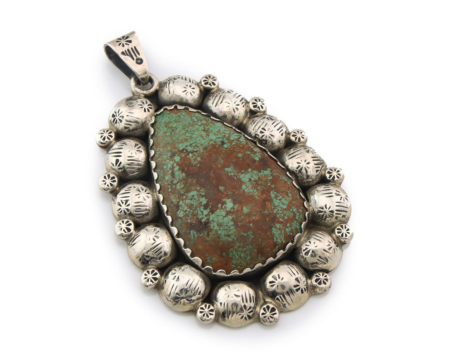 Navajo Pendant Sterling Silver Authentic Turquoise Vintage Artist Signed