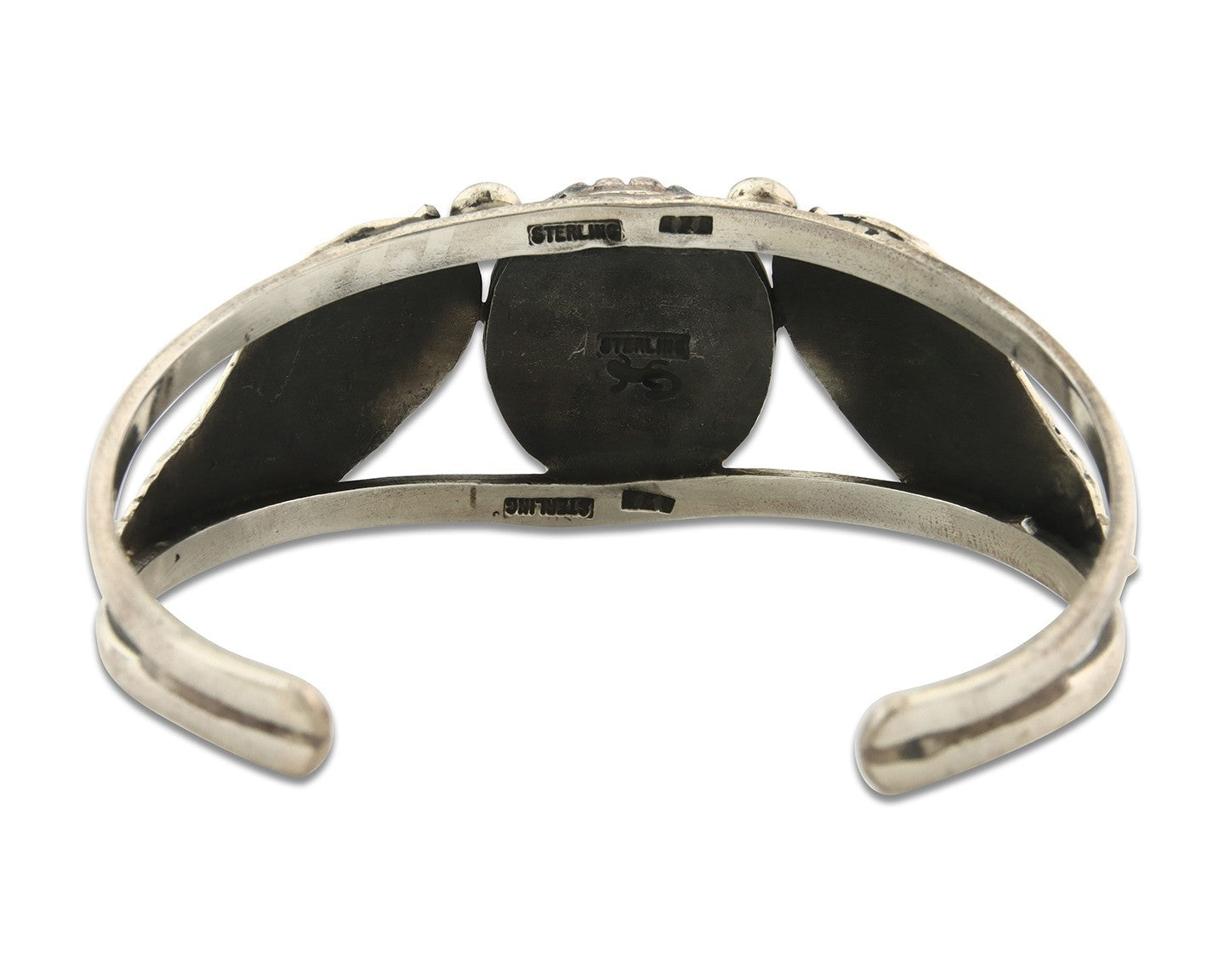 Vintage Navajo Bracelet 925 Silver Turquoise Tranditional Handmade Signed Gecko