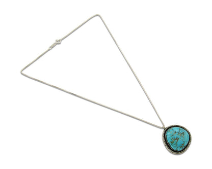 Navajo Necklace 925 Silver Natural Turquoise Artist Signed Yazzie C.80's