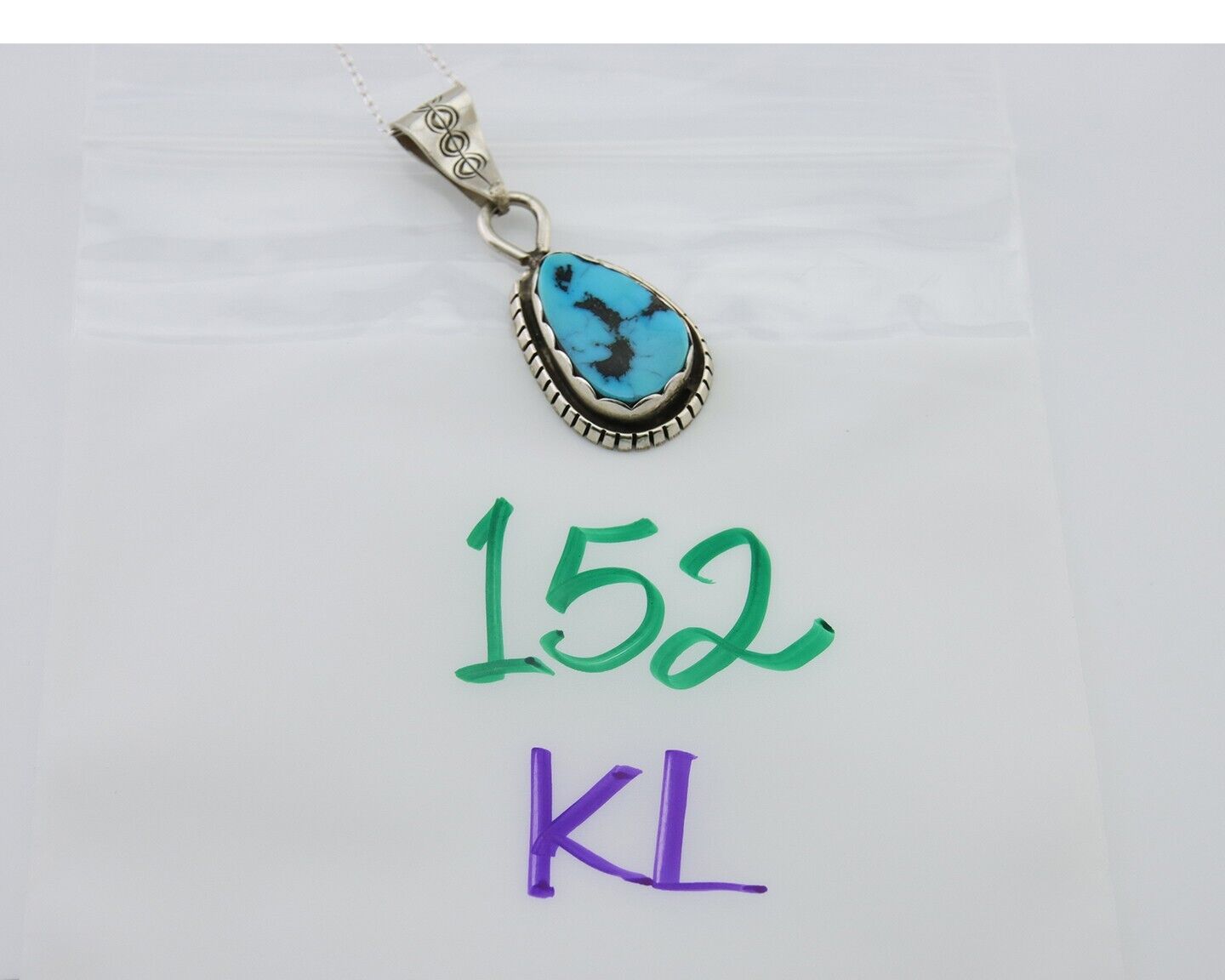 Navajo Necklace 925 Silver Blue Turquoise Artist Signed Tony Guerro C.80's
