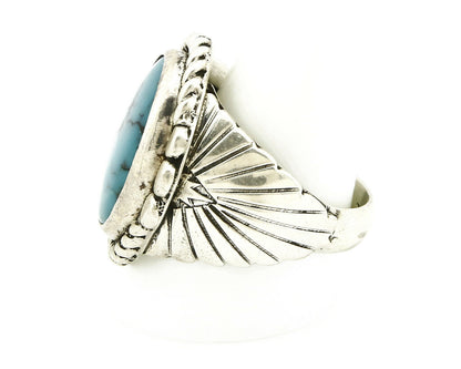 Navajo Ring .925 SOLID Silver China Mountain Turquoise Signed Doug Zachary C.80