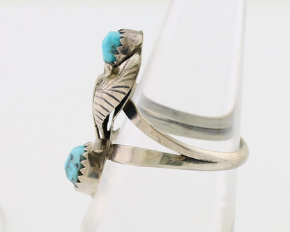 Navajo Handmade Ring 925 Silver Kingman Turquoise Native American Artist C.80's