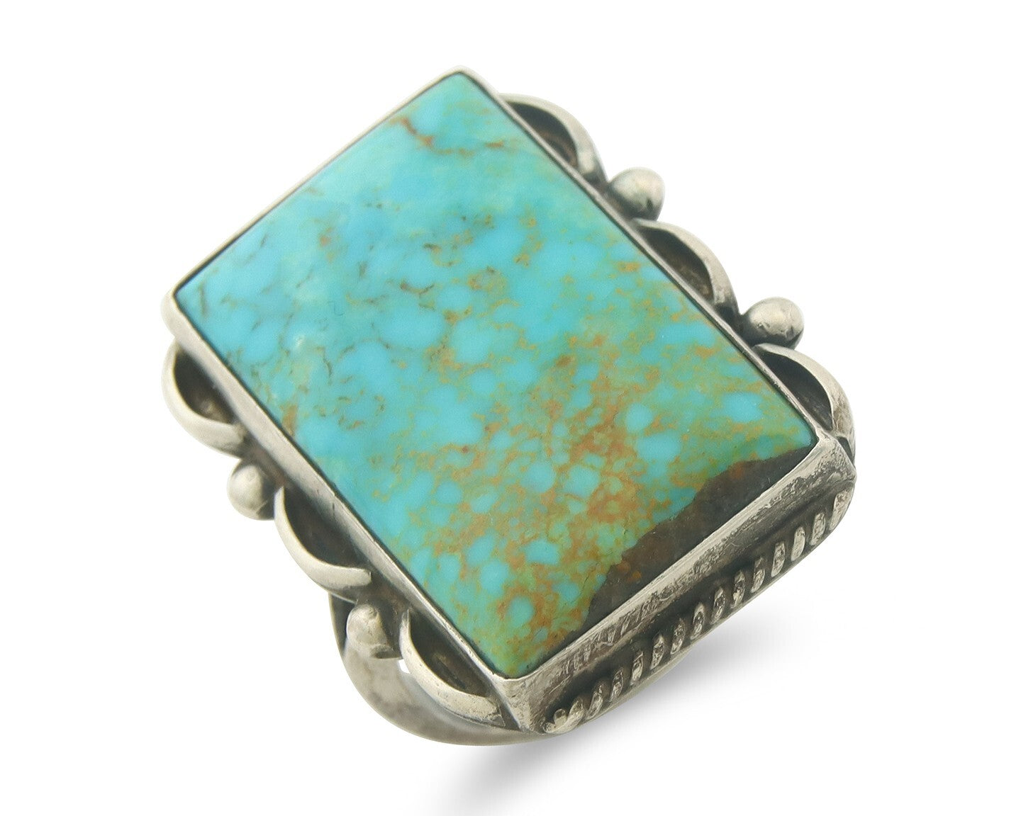 Vintage Ring 925 Sterling Authentic Turpen's Pawn Vault Turquoise Size 10