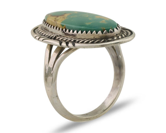 Navajo Ring 925 Silver Natural Blue Turquoise Native American Artist C.80's
