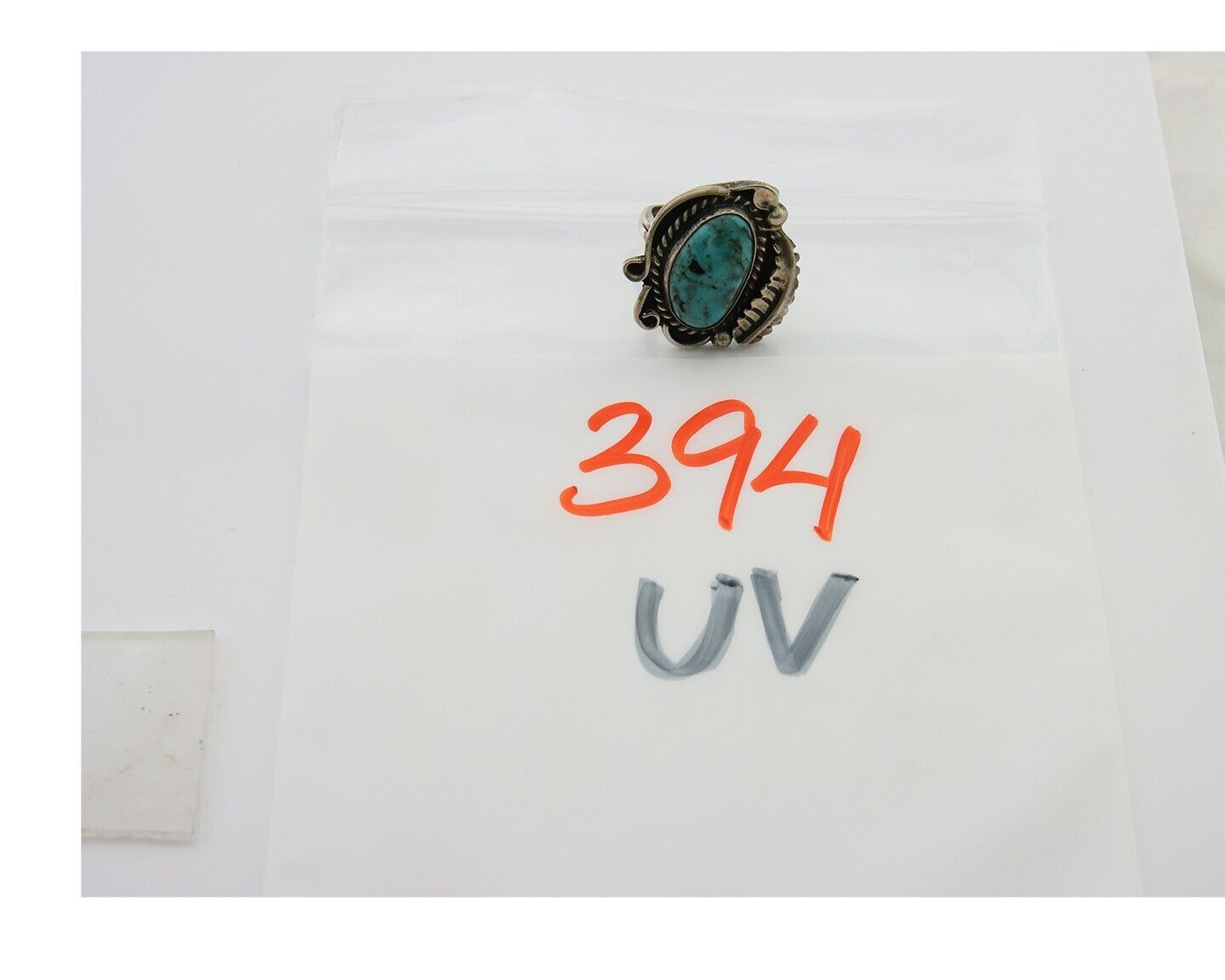 Navajo Ring 925 Sterling Blue Turquoise Native American Artist C.80's