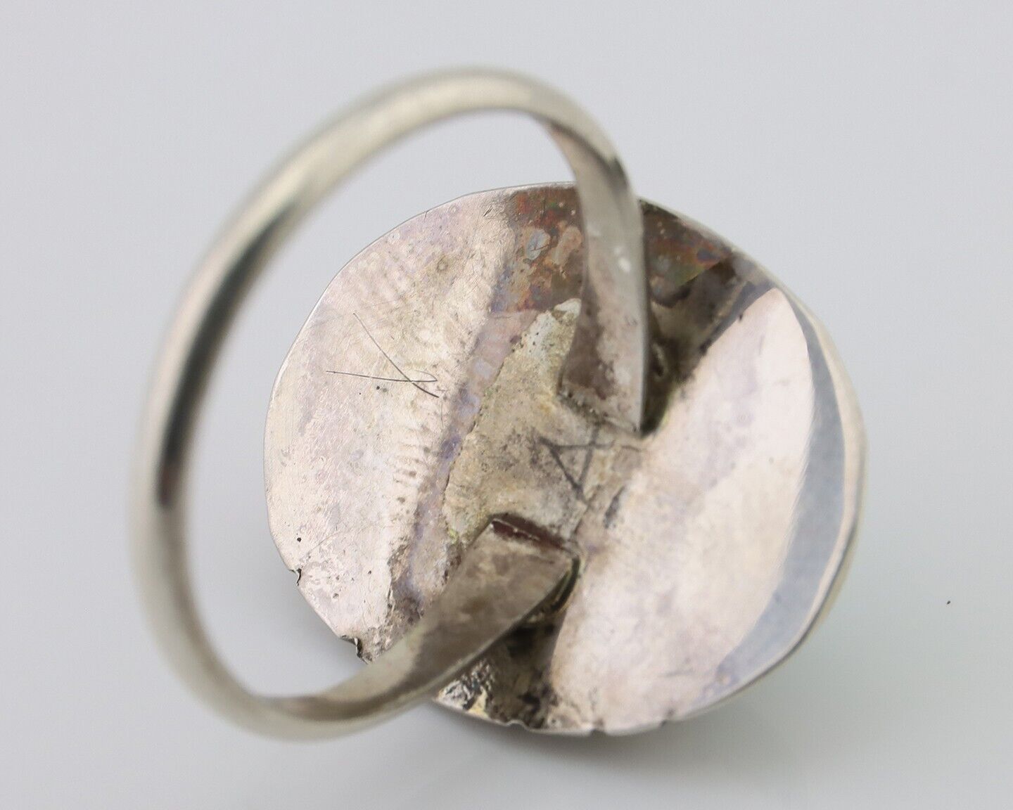 Navajo Ring 925 Silver Natural Turquoise Native American Artist C.80's