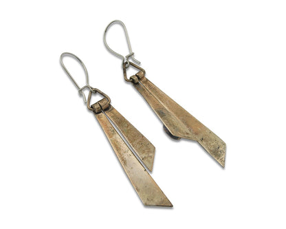 Navajo Earrings Sterling Silver Turquoise Vintage Handmade Dangle