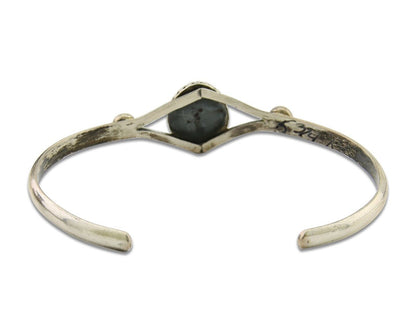 Navajo Cuff Bracelet 925 Silver Turquoise Native American Artist Handmade C.80's