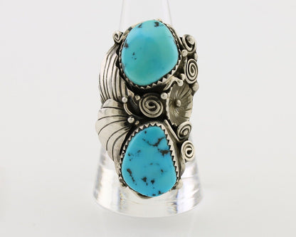 Navajo Ring 925 Silver Sleeping Beauty Turquoise Native American Artist C.80's
