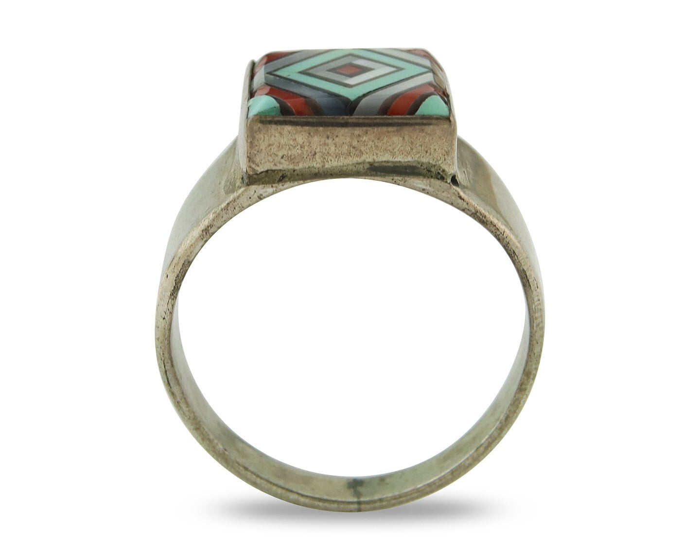 Vintage Zuni Ring 925 Sterling Natural Authentic Gemstone Handmade Size 9.75