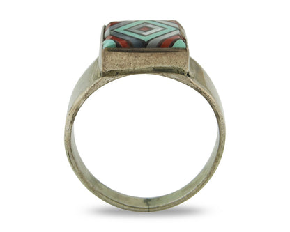 Vintage Zuni Ring 925 Sterling Natural Authentic Gemstone Handmade Size 9.75