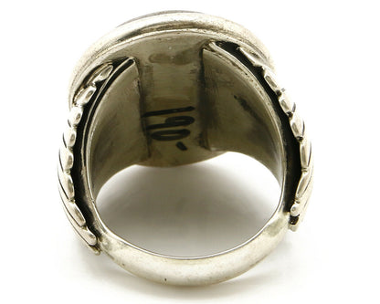 Navajo Ring .925 SOLID Silver Kingman Turquoise Signed Artist Doug Zachary C.80s