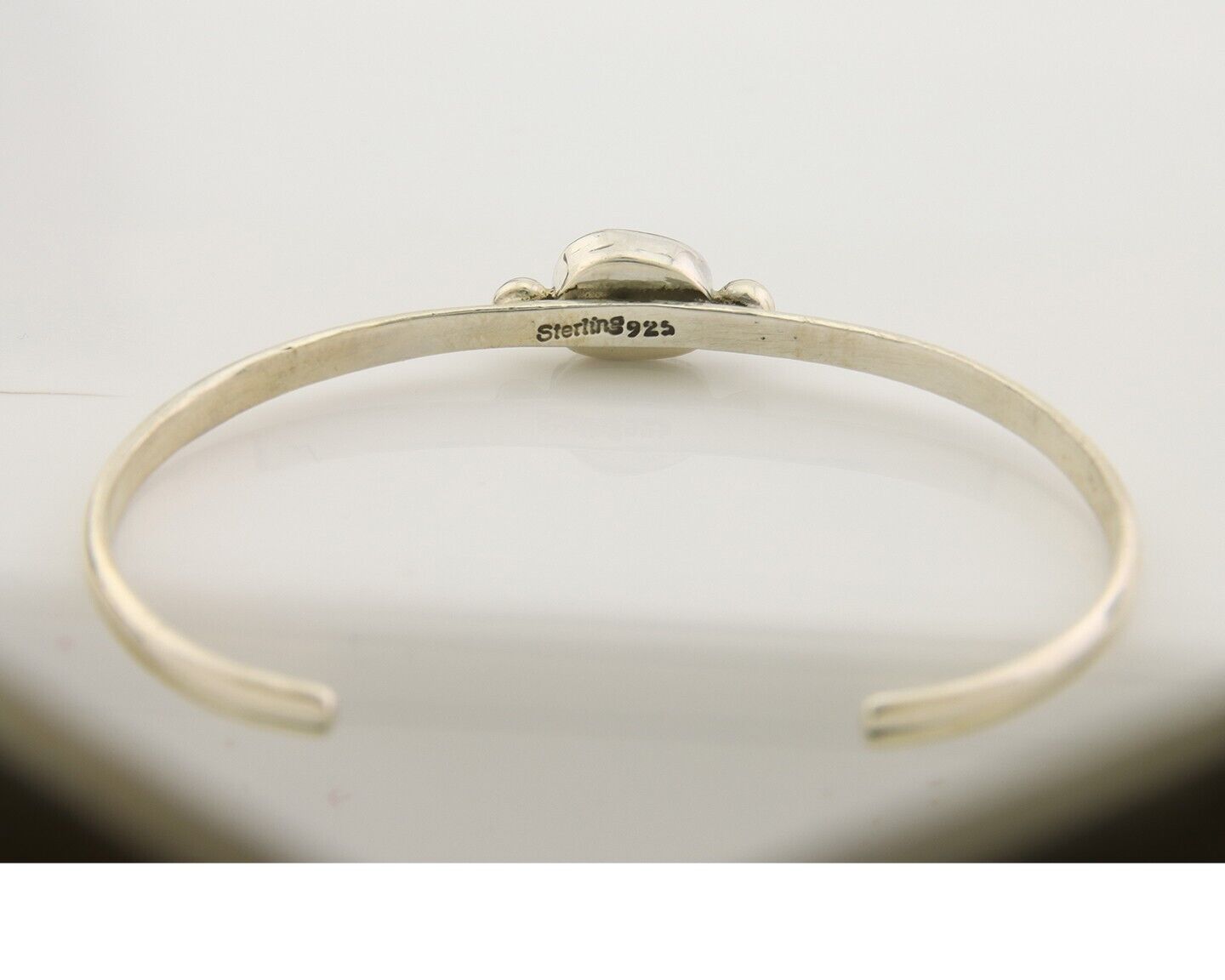 Navajo Bracelet .925 Silver Natural Red Coral Cuff Native American Artist C.80's