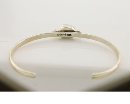 Navajo Bracelet .925 Silver Natural Red Coral Cuff Native American Artist C.80's