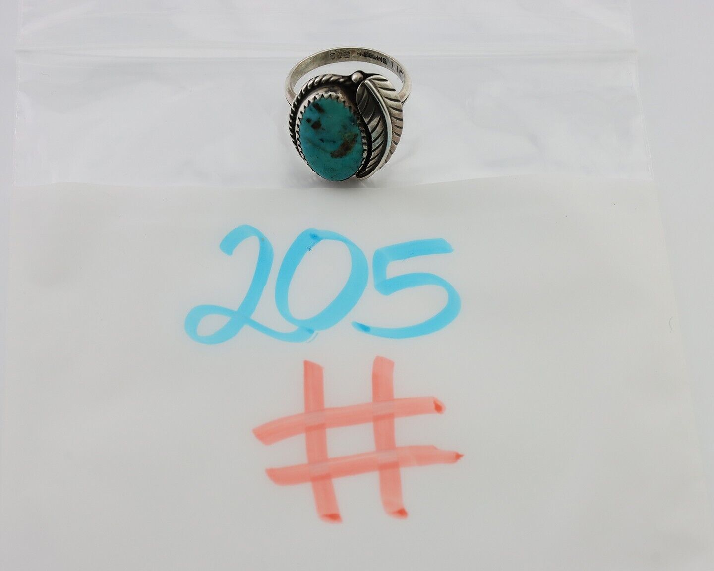 Navajo Handmade Ring 925 Silver Natural Turquoise Artist Signed IJC C.80's