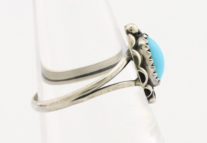 Navajo Ring 925 Silver Turquoise Artist Signed SkyStone Creations C.80's