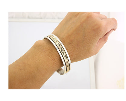 Navajo Bracelet 925 Silver & 12K Gold Cuff Artist Signed Randall Endito C.80's