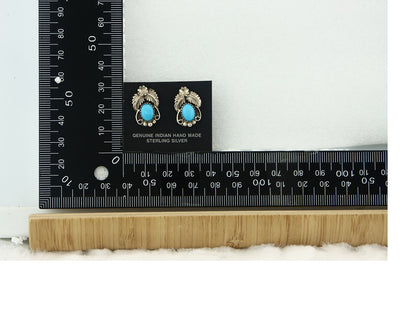 Navajo Earrings Sterling Silver Turquoise Vintage Dangle Handmade