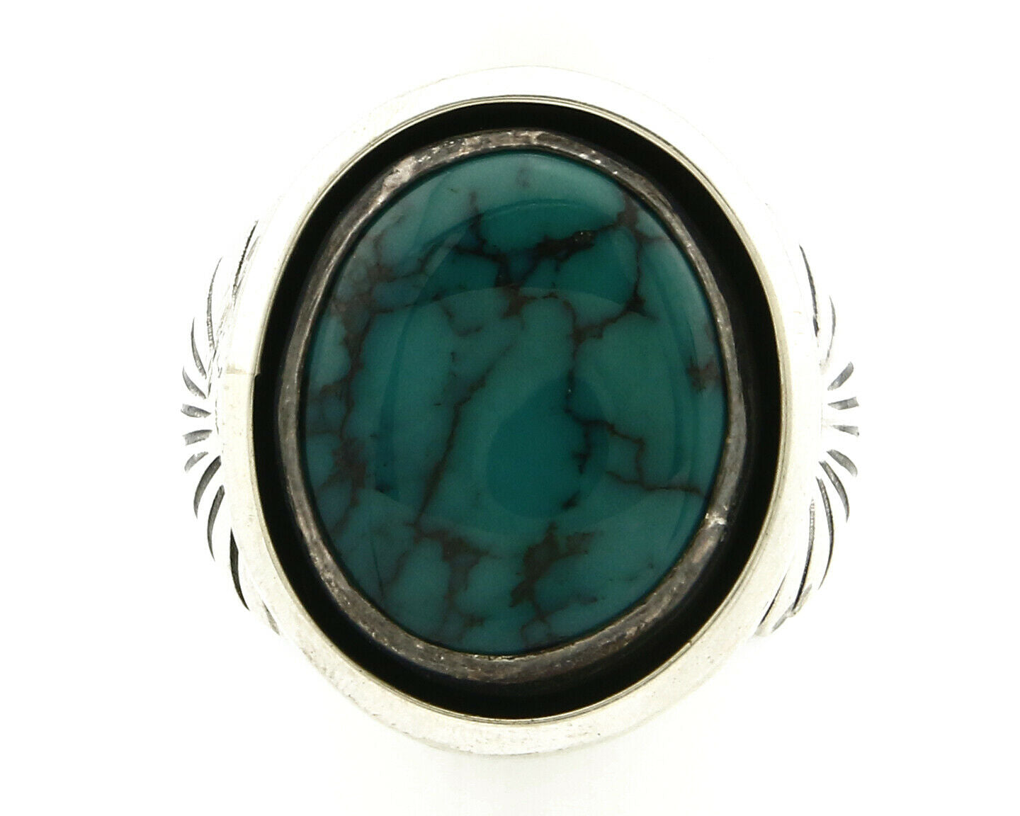 Navajo Ring .925 SOLID Silver China Mountain Turquoise Signed Doug Zachary C.80