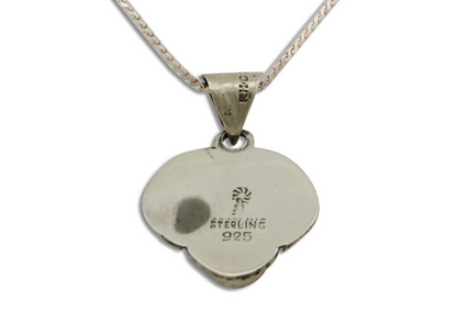 Navajo Turquoise Handmade Necklace 925 Silver Signed Pinwheel C.80's