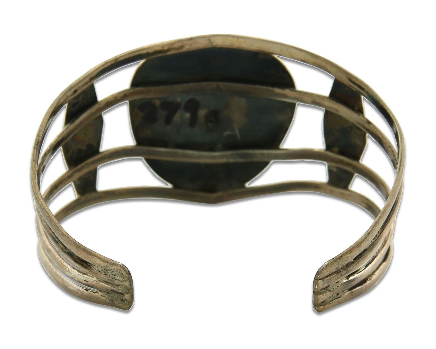 Vintage Navajo Bracelet 925 Silver Natural Blue Turquoise Native American Artist