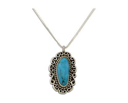 Navajo Necklace Pendant 925 Silver Turquoise Artist Wayne Etsitty C.80's