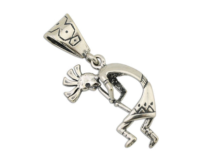 Navajo Kokopelli Pendant 925 Sterling Silver Artist Masha C.80's