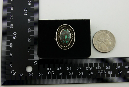 Navajo Handmade Ring 925 Sterling Silver Natural Turquoise Native Artist C.80's