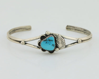 Navajo Bracelet 925 Silver Sleeping Beauty Turquoise Native American Artist C80s